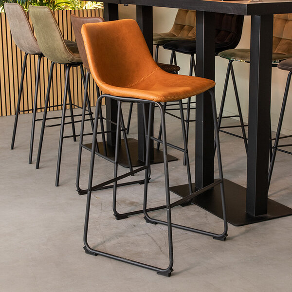 Barkruk Risto | Cognac | Kunstleder | Hoog