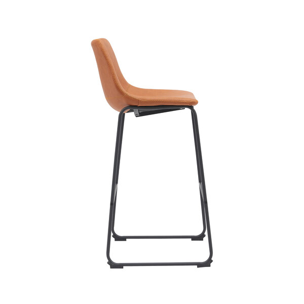 Barkruk Risto | Cognac | Kunstleder | Hoog