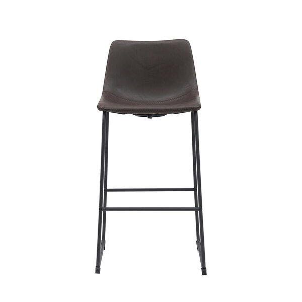 Barkruk Risto | Donkerbruin | Kunstleder | Hoog