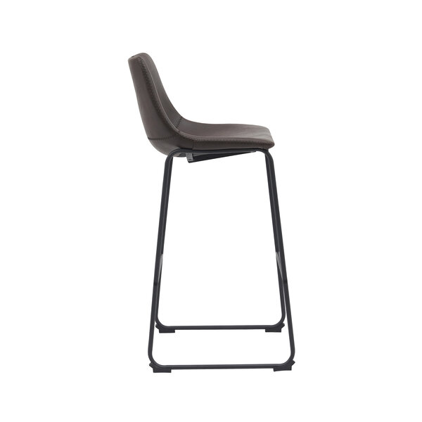 Barkruk Risto | Donkerbruin | Kunstleder | Hoog