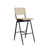 LABEL51 Barkruk Solid | Naturel | Hout | Hoog | 2 stuks