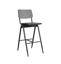 LABEL51 Barkruk Solid | Zwart | Hout | Hoog | 2 stuks