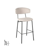 LABEL51 Barkruk Zack | Naturel | Boucle | Hoog | 2 stuks 