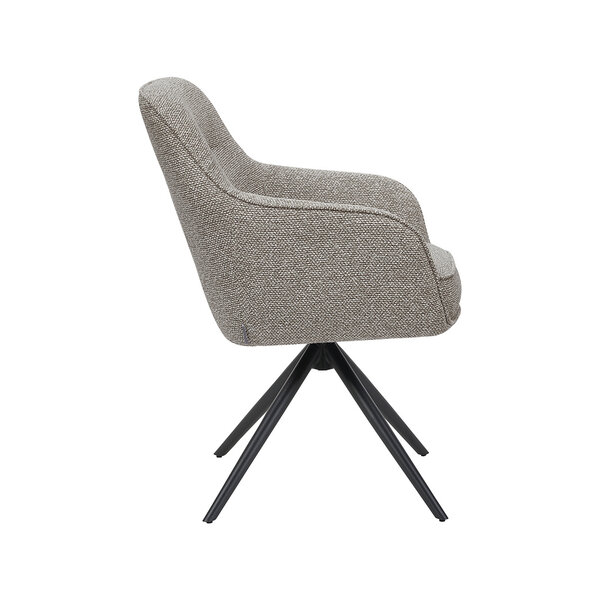 Stoel Akira | Mushroom | Royal Boucle | Zwart Metalen Frame | 2 stuks