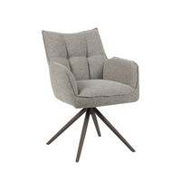 LABEL51 Stoel Amalfi | Mushroom | Royal Boucle | Brons Metalen Frame | 2 stuks