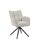 LABEL51 Stoel Amalfi | Naturel | Royal Boucle | Zwart Metalen Frame | 2 stuks 