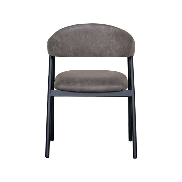 Stoel Amaze | Antraciet | Micro Suede | Zwart Metalen Frame | 2 stuks