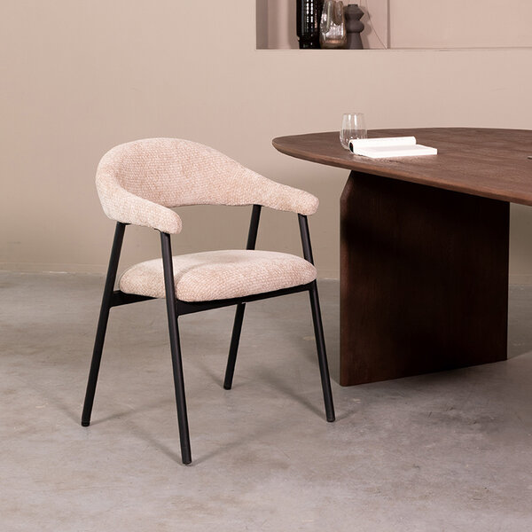 Stoel Amaze | Clay | Elite | Zwart Metalen Frame | 2 stuks