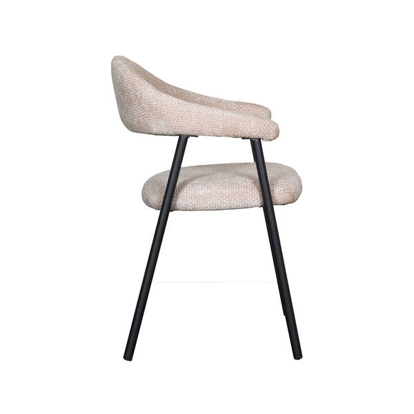 Stoel Amaze | Clay | Elite | Zwart Metalen Frame | 2 stuks