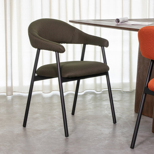 Stoel Amaze | Hunter | Breathe | Zwart Metalen Frame | 2 stuks