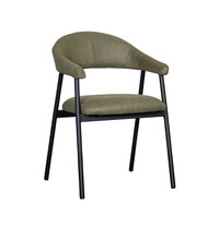 LABEL51 Stoel Amaze | Moss | Micro Suede | Zwart Metalen Frame | 2 stuks 