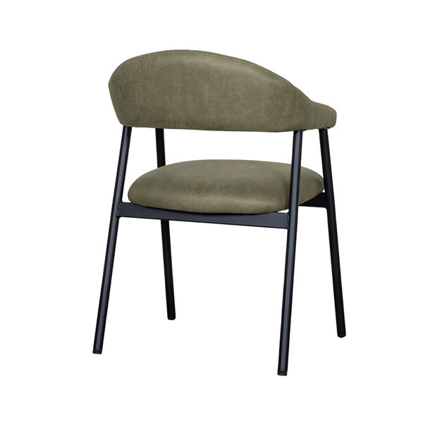 Stoel Amaze | Moss | Micro Suede | Zwart Metalen Frame | 2 stuks