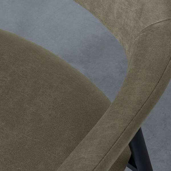 Stoel Amaze | Moss | Micro Suede | Zwart Metalen Frame | 2 stuks