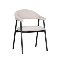 LABEL51 Stoel Amaze | Naturel | Elite | Zwart Metalen Frame | 2 stuks