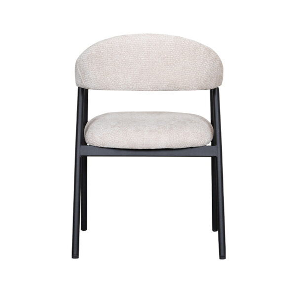 Stoel Amaze | Naturel | Elite | Zwart Metalen Frame | 2 stuks