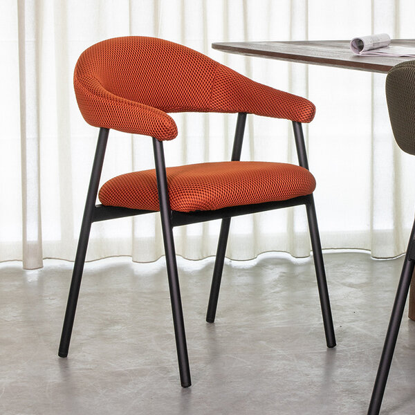 Stoel Amaze | Rust | Breathe | Zwart Metalen Frame | 2 stuks