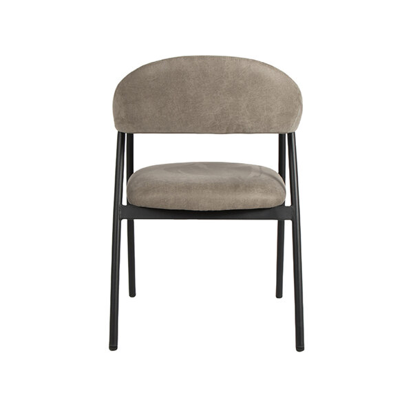 Stoel Amaze | Taupe | Micro Suede | Zwart Metalen Frame | 2 stuks
