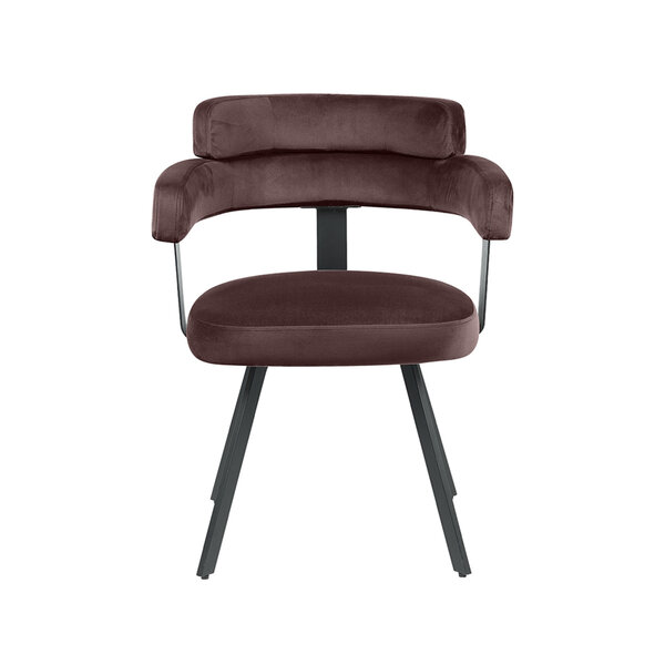 Stoel Bardio | Taupe | Fluweel | Zwart Metalen Frame | 2 stuks