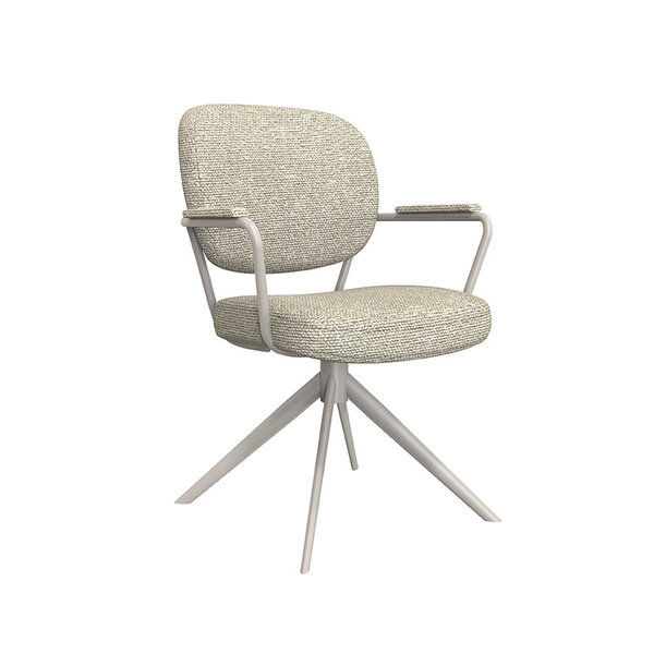 Stoel Basel | Naturel | Royal Boucle | Taupe Metalen Frame