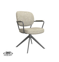 LABEL51 Stoel Basel | Naturel | Royal Boucle | Zwart Metalen Frame