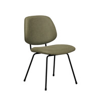 LABEL51 Stoel Bello | Moss | Micro Suede | Zwart Metalen Frame | 2 stuks 
