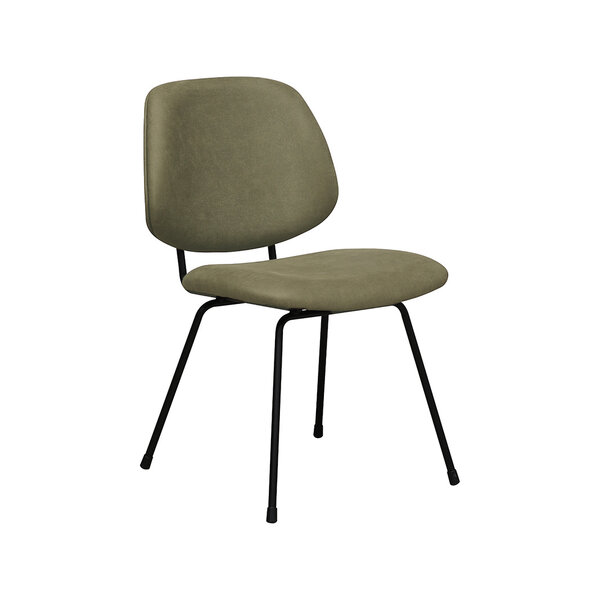 Stoel Bello | Moss | Micro Suede | Zwart Metalen Frame | 2 stuks