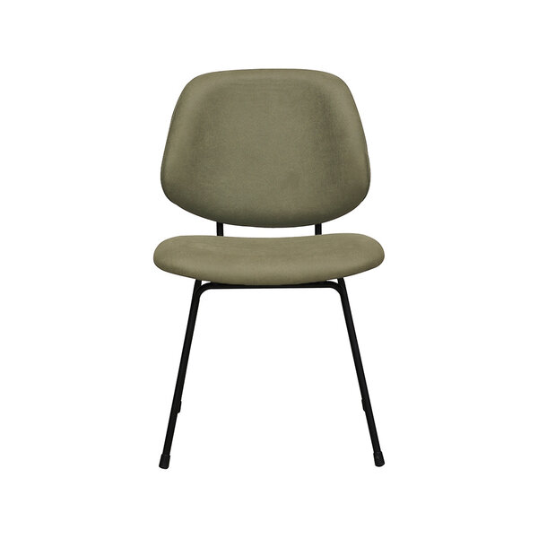 Stoel Bello | Moss | Micro Suede | Zwart Metalen Frame | 2 stuks