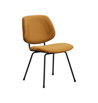 LABEL51 Stoel Bello | Oker | Fluweel | Zwart Metalen Frame | 2 stuks 