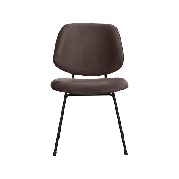 Stoel Bello | Taupe | Fluweel | Zwart Metalen Frame | 2 stuks