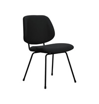 LABEL51 Stoel Bello | Zwart | Fluweel | Zwart Metalen Frame | 2 stuks