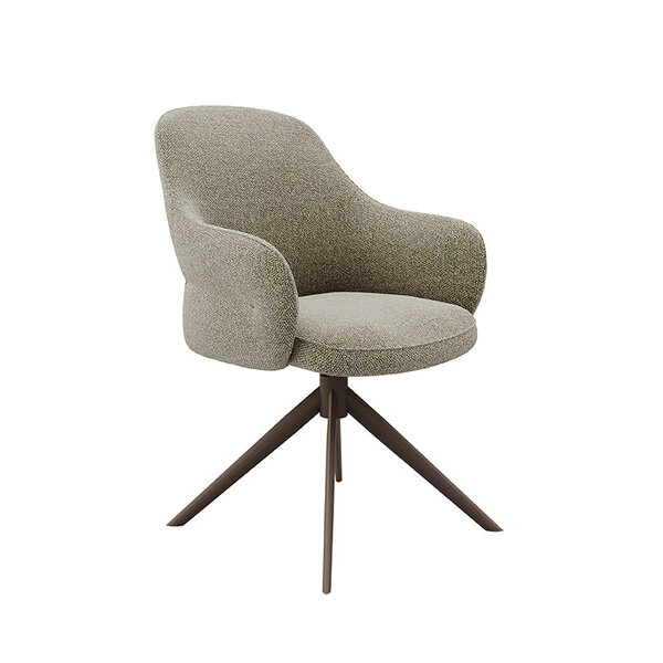 Stoel Bern | Mushroom | Royal Boucle | Brons Metalen Frame | 2 stuks