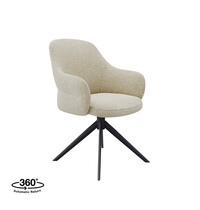 LABEL51 Stoel Bern | Naturel | Royal Boucle | Zwart Metalen Frame | 2 stuks