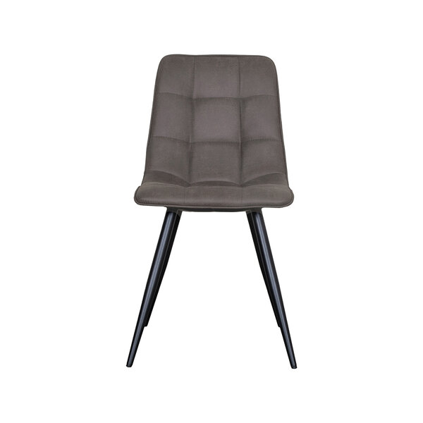 Stoel Bistro | Antraciet | Micro Suede | Zwart Metalen Frame | 4 stuks