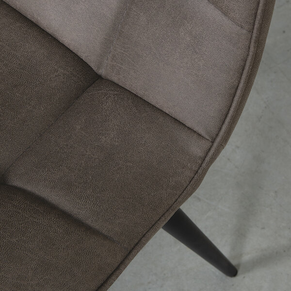 Stoel Bistro | Antraciet | Micro Suede | Zwart Metalen Frame | 4 stuks