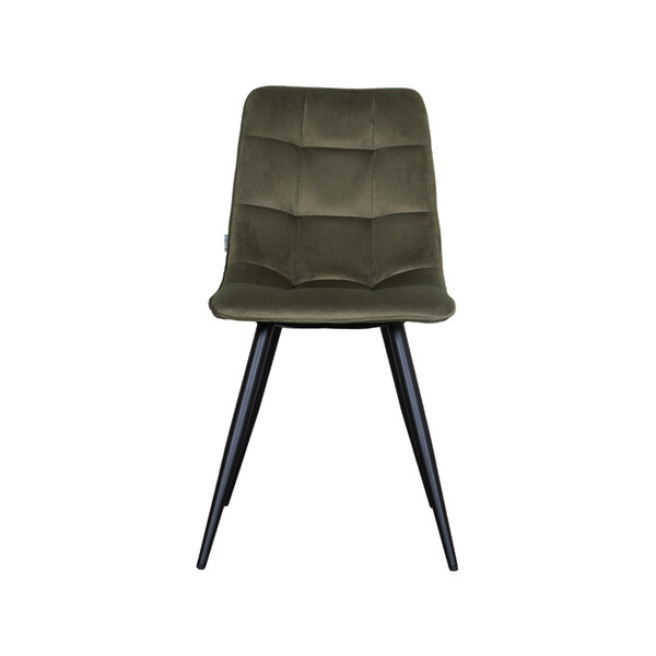 Stoel Bistro | Hunter | Fluweel | Zwart Metalen Frame | 4 stuks