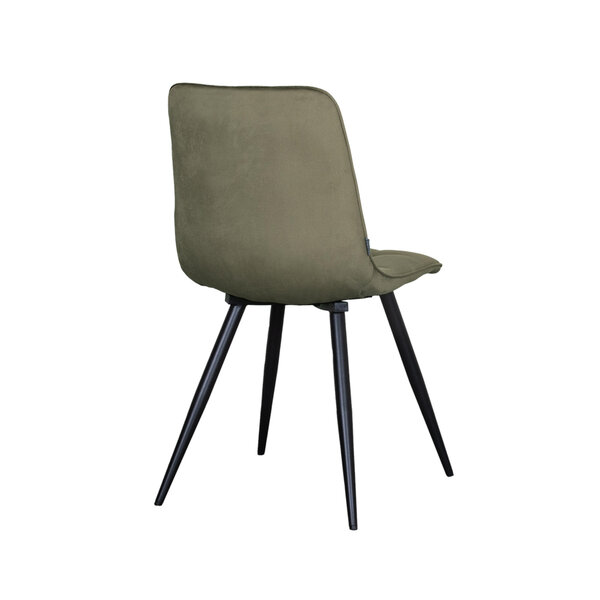 Stoel Bistro | Hunter | Fluweel | Zwart Metalen Frame | 4 stuks