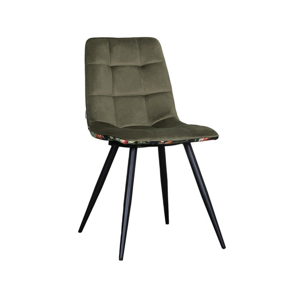 Stoel Bistro | Hunter | Fluweel | Zwart Metalen Frame | 4 stuks