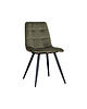 LABEL51 Stoel Bistro | Hunter | Fluweel | Zwart Metalen Frame | 4 stuks 