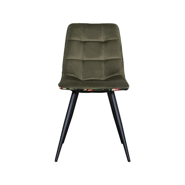 Stoel Bistro | Hunter | Fluweel | Zwart Metalen Frame | 4 stuks