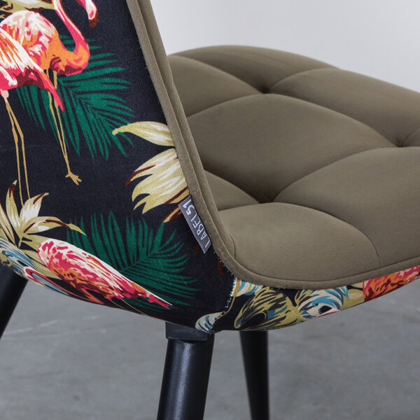 Stoel Bistro | Hunter | Fluweel | Zwart Metalen Frame | 4 stuks