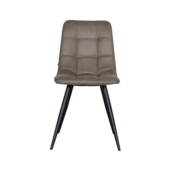 Stoel Bistro | Taupe | Micro Suede | Zwart Metalen Frame | 4 stuks