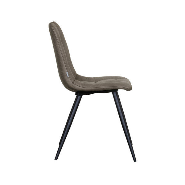 Stoel Bistro | Taupe | Micro Suede | Zwart Metalen Frame | 4 stuks