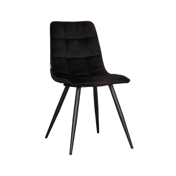 Stoel Bistro | Zwart | Fluweel | Zwart Metalen Frame | 4 stuks