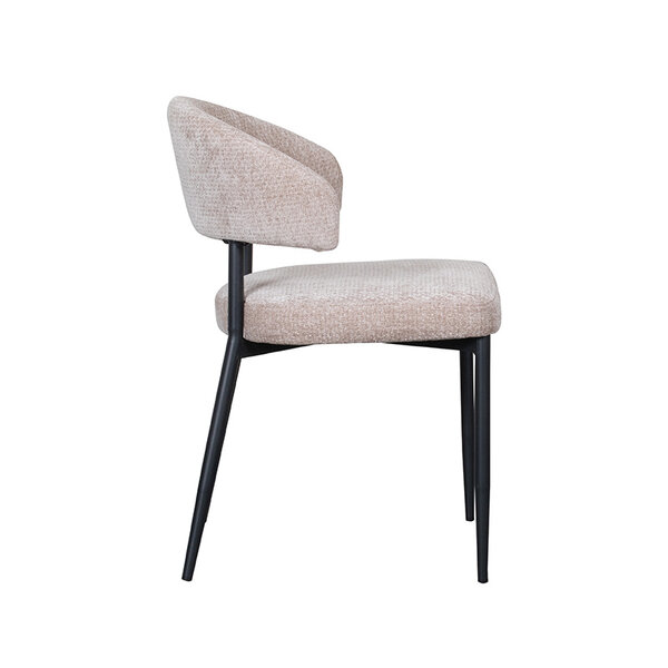 Stoel Bliss | Clay | Elite | Zwart Metalen Frame | 2 stuks