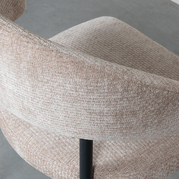 Stoel Bliss | Clay | Elite | Zwart Metalen Frame | 2 stuks