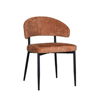 LABEL51 Stoel Bliss | Cognac | Elite | Zwart Metalen Frame | 2 stuks 