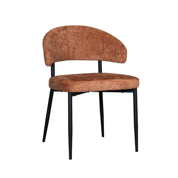 Stoel Bliss | Cognac | Elite | Zwart Metalen Frame | 2 stuks
