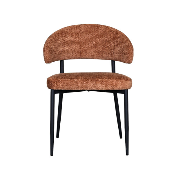 Stoel Bliss | Cognac | Elite | Zwart Metalen Frame | 2 stuks