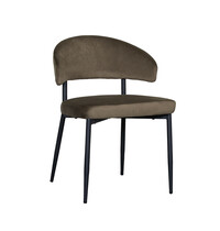 LABEL51 Stoel Bliss | Hunter | Fluweel | Zwart Metalen Frame | 2 stuks 