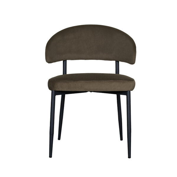 Stoel Bliss | Hunter | Fluweel | Zwart Metalen Frame | 2 stuks